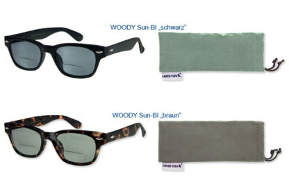 2 Stück Woody Sun Bifokal Lese-Sonnenbrille