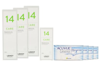 Acuvue Oasys for Astigmatism 4 x 6 Zwei-Wochenlinsen + Lensy Care 14 Halbjahres-Sparpaket