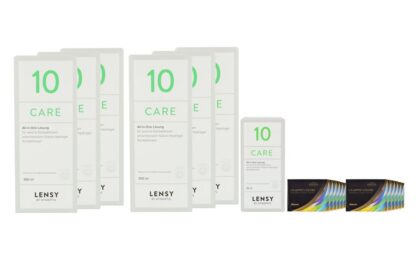 Air Optix Colors 12 x 2 farbige Monatslinsen + Lensy Care 10 Jahres-Sparpaket