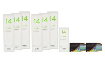 Air Optix Colors 12 x 2 farbige Monatslinsen + Lensy Care 14 Jahres-Sparpaket