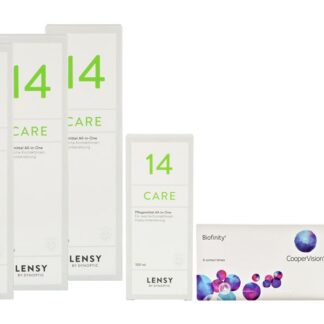 Biofinity 2 x 6 Monatslinsen + Lensy Care 14 Halbjahres-Sparpaket