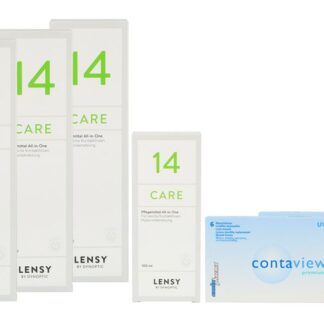 Contaview premium UV 2 x 6 Monatslinsen + Lensy Care 14 Halbjahres-Sparpaket