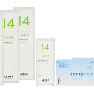 Contaview premium toric UV 2 x 6 Monatslinsen + Lensy Care 14 Halbjahres-Sparpaket