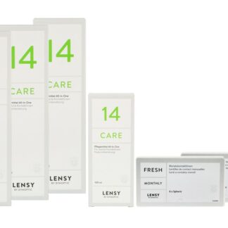 Lensy Monthly Fresh Spheric 2 x 6 Monatslinsen + Lensy Care 14 Halbjahres-Sparpaket