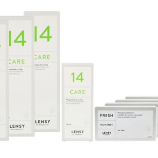 Lensy Monthly Fresh Toric 4 x 3 Monatslinsen + Lensy Care 14 Halbjahres-Sparpaket
