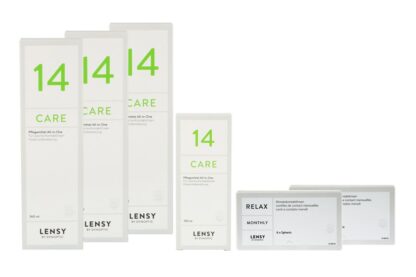 Lensy Monthly Relax Spheric 2 x 6 Monatslinsen + Lensy Care 14 Halbjahres-Sparpaket