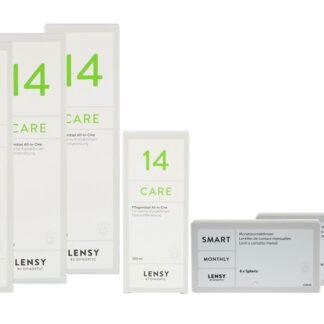 Lensy Monthly Smart Spheric 2 x 6 Monatslinsen + Lensy Care 14 Halbjahres-Sparpaket
