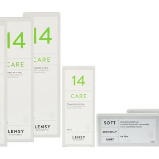 Lensy Monthly Soft Toric 2 x 6 Monatslinsen + Lensy Care 14 Halbjahres-Sparpaket