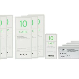 Lensy Monthly Soft Toric 4 x 6 Monatslinsen + Lensy Care 10 Jahres-Sparpaket