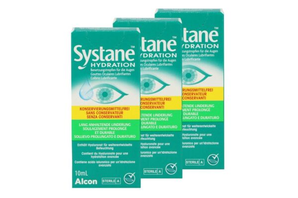 Systane Hydration 3 x 10 ml Augentropfen ohne Konservierungsstoffe von Alcon