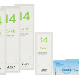Contaview aspheric UV 2 x 6 Monatslinsen + Lensy Care 14 Halbjahres-Sparpaket