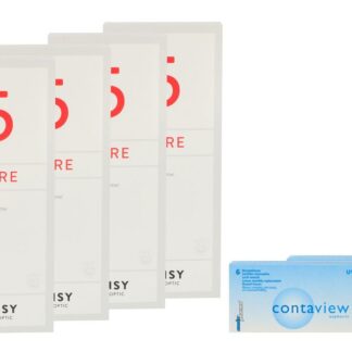 Contaview aspheric UV 2 x 6 Monatslinsen + Lensy Care 5 Halbjahres-Sparpaket