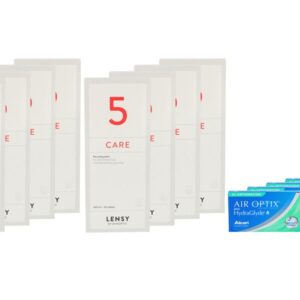 Air Optix plus HydraGlyde for Astigmatism 4 x 6 Monatslinsen + Lensy Care 5 Jahres-Sparpaket