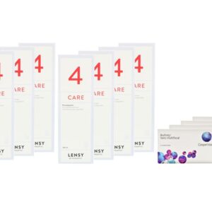 Biofinity toric multifocal 4 x 6 Monatslinsen + Lensy Care 4 Jahres-Sparpaket